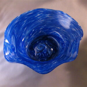 Crinkle Bowl - Small, blue and white