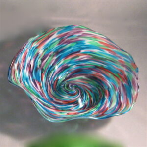 Crinkle Bowl - gemtone and white, optic twist