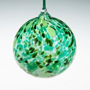Round Ornaments - green mix and white