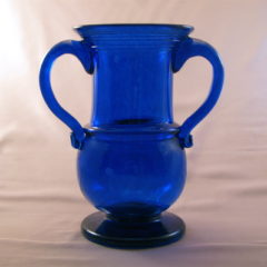 Vase - Early American, blue with handles