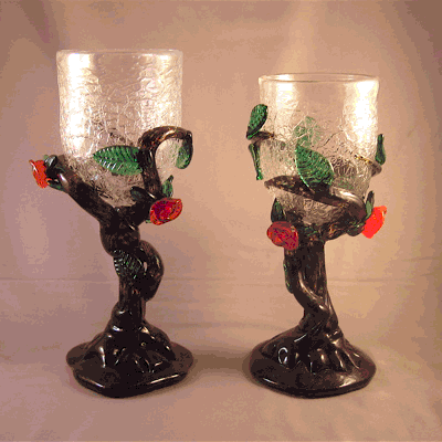 Goblets - Leafy, clear