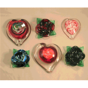 Paperweights - Hearts and Roses