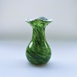 Vase – Crinkle, Adventurine green and white