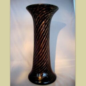 Vase - Straight, black and adventurine gold