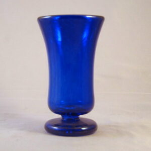 Folded Foot Goblet - Cobalt
