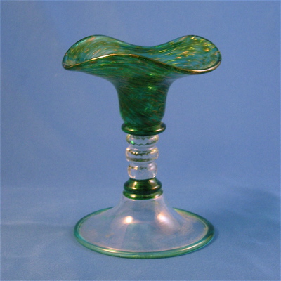 Candle Holder - green and clear