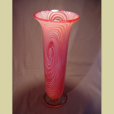 Vase - Switched Axis, ruby and white