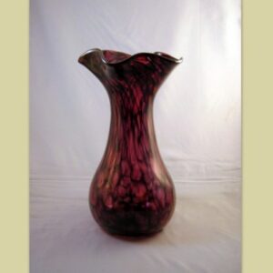 Vase - Crinkle, ruby and black