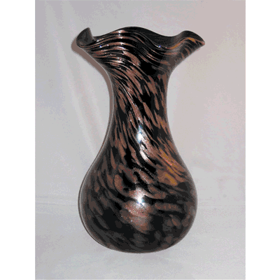 Vase - Crinkle, black and gold