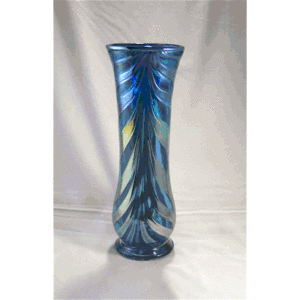 Vase - Straight, silver-blue with foot